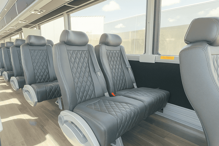 interior of Coach Bus Orlando charter bus